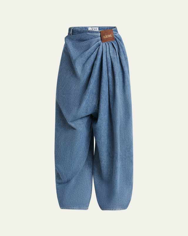 Draped Loose Mohair Wool Jeans